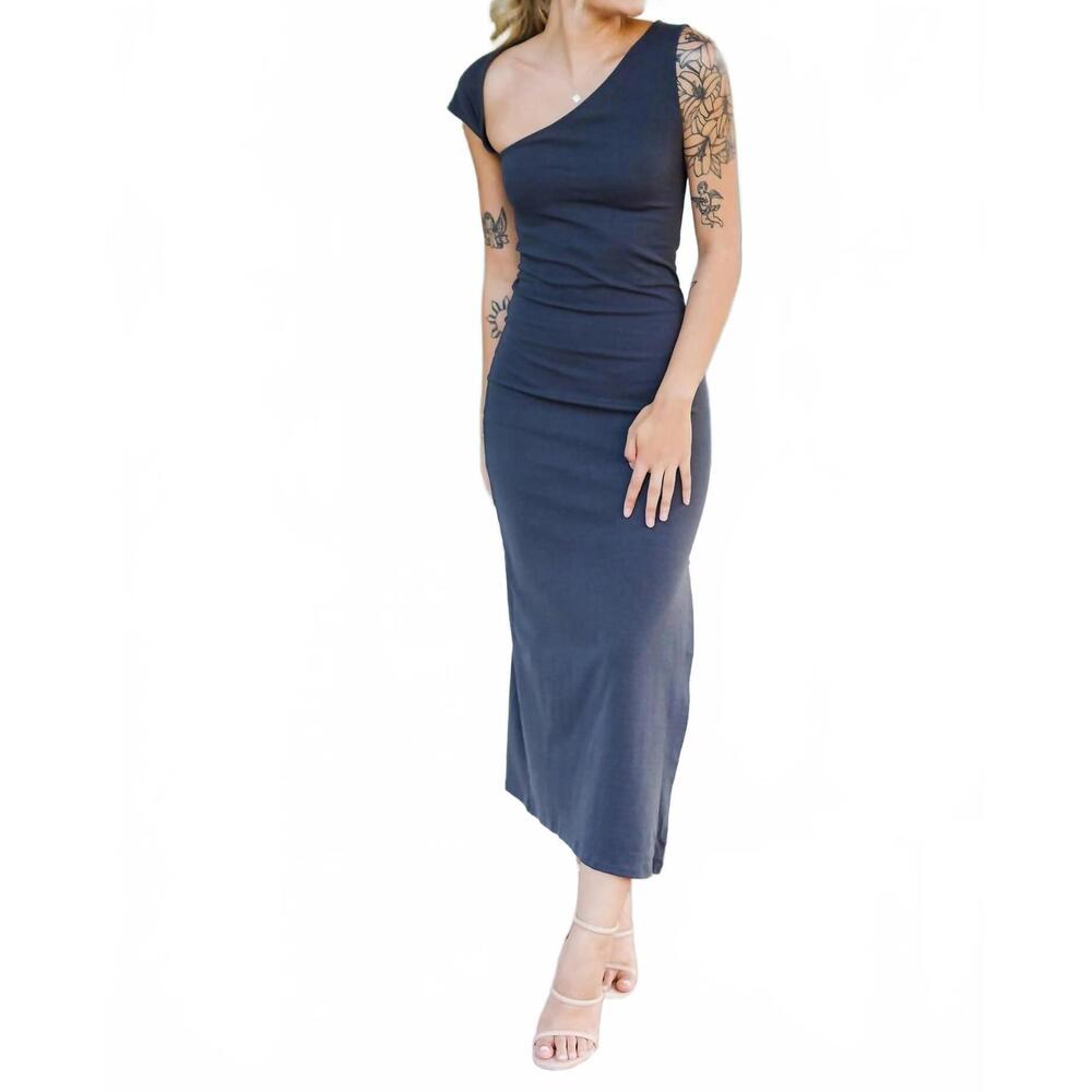 NEW BEIGE BOTANY the final cut midi dress in charcoal